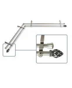 Rod Desyne Bud Corner Window Double Curtain Rod 0.8125 Diameter 28 - 48 -Chic Home Store 16551505 fpx