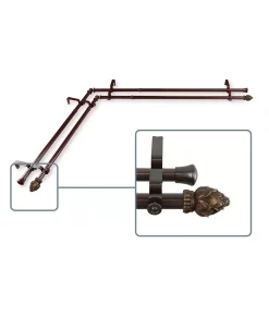 Rod Desyne Bud Corner Window Double Curtain Rod 0.8125 Diameter 48 - 84 -Chic Home Store 16551510 fpx