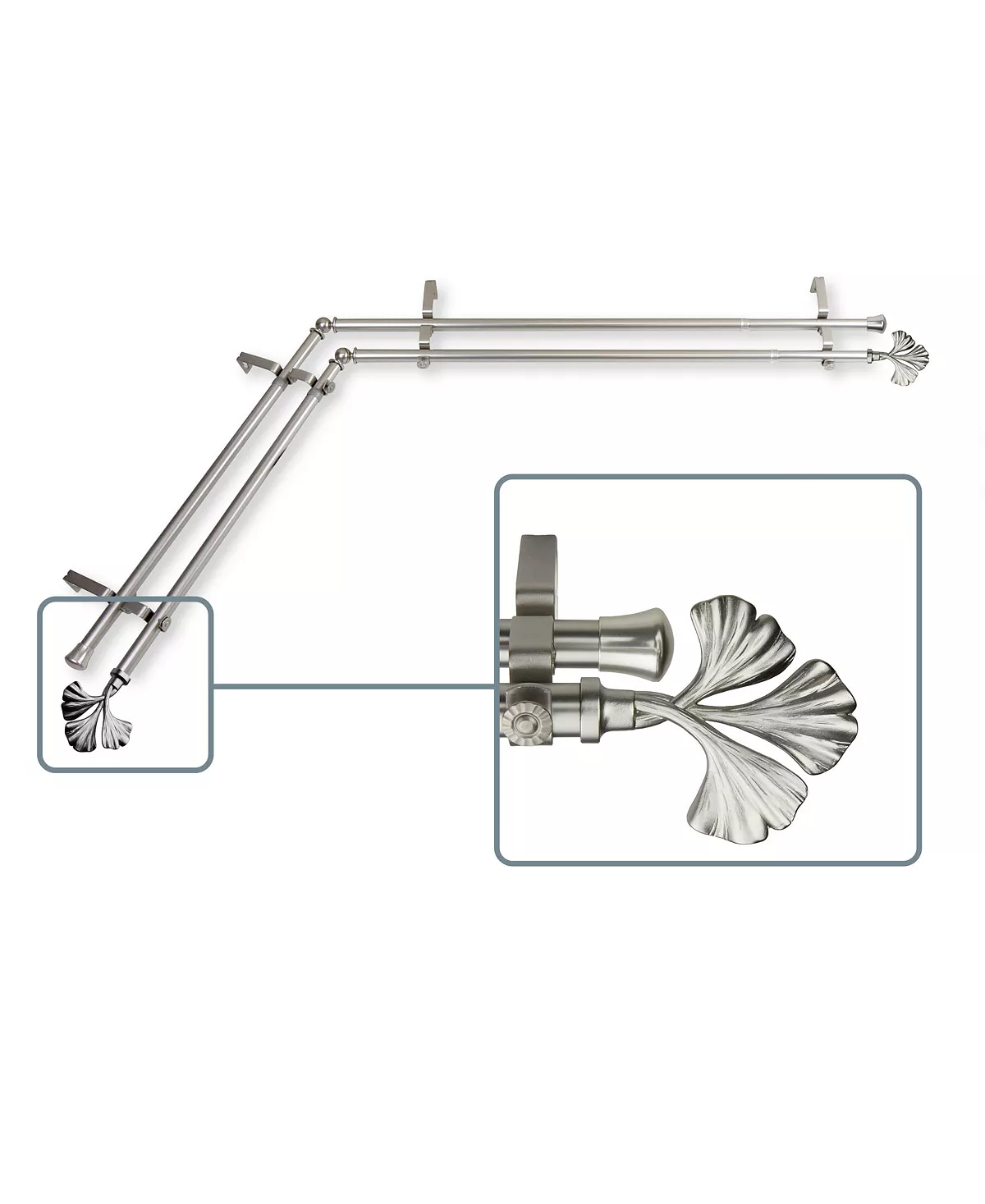 Rod Desyne Fortune Double Corner Curtain Rod 13/16 Inch Dia 66-120 Inch 5 Rod Desyne Fortune Double Corner Curtain Rod 13/16 Inch Dia 66-120 Inch - Image 3