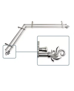 Rod Desyne Lilah Double Corner Curtain Rod 13/16 Inch Dia 120-170 Inch 20 Rod Desyne Lilah Double Corner Curtain Rod 13/16 Inch Dia 120-170 Inch -Chic Home Store 16551558 fpx