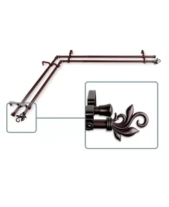 Rod Desyne Lilah Double Corner Curtain Rod 13/16 Inch Dia 48-84 Inch -Chic Home Store 16551560 fpx