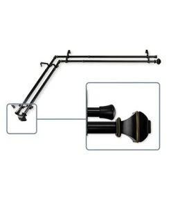 Rod Desyne Marion Corner Window Double Curtain Rod 0.8125 Diameter 66 - 120 -Chic Home Store 16551565 fpx