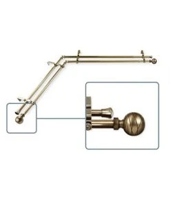 Rod Desyne Arman Corner Window Double Curtain Rod 0.8125 Diameter 66 - 120 -Chic Home Store 16551603 fpx