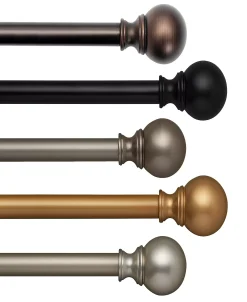 Elrene Cordelia Adjustable 28-48 Curtain Rod With Ball Finials -Chic Home Store 16646144 fpx