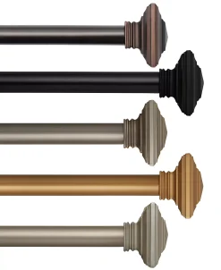 Elrene Florence Adjustable 28-48 Curtain Rod With Stacked Square Finials 16 Elrene Florence Adjustable 28-48 Curtain Rod With Stacked Square Finials -Chic Home Store 16646157 fpx