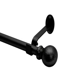 Elrene Farmhouse Adjustable 28-48 Curtain Rod With Ball Finials