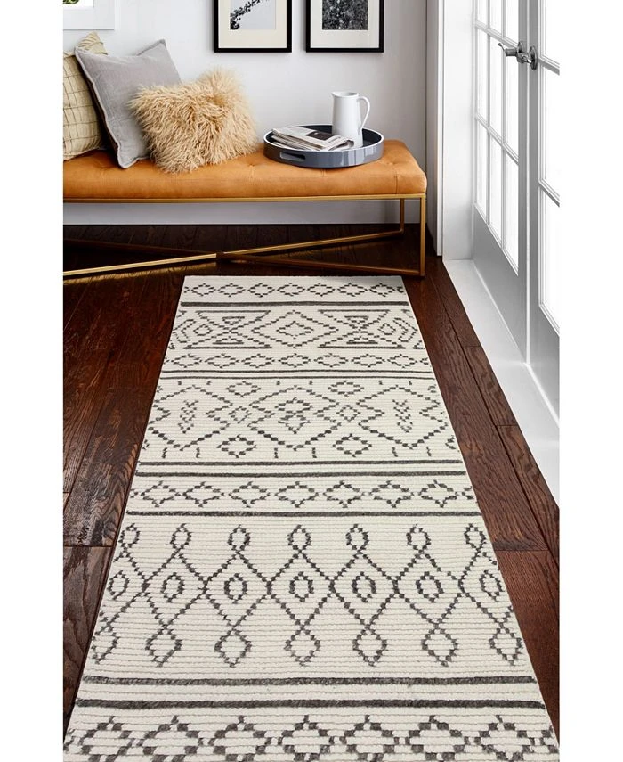 BB Rugs CLOSEOUT! Natural Wool M133 Ivory 2'6 X 8' Runner Rug 4 BB Rugs CLOSEOUT! Natural Wool M133 Ivory 2'6 X 8' Runner Rug - Image 2