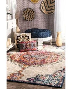 NuLOOM Bodrum Vintage-Inspired Medallion Maranda 6'7 X 9' Area Rug 9 NuLOOM Bodrum Vintage-Inspired Medallion Maranda 6'7 X 9' Area Rug -Chic Home Store 16959559 fpx