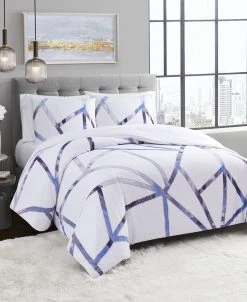 Chic Home Store 9 Vince Camuto Home Obelis Metallic 3 Piece Comforter Set, Full/Queen