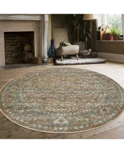 KM Home Silvano Sil-03 Beige 5'3 X 5'3 Round Rug -Chic Home Store 17274008 fpx