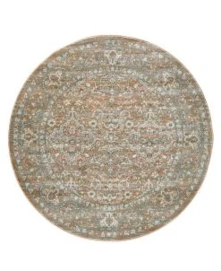 KM Home Silvano Sil-03 Beige 5'3 X 5'3 Round Rug