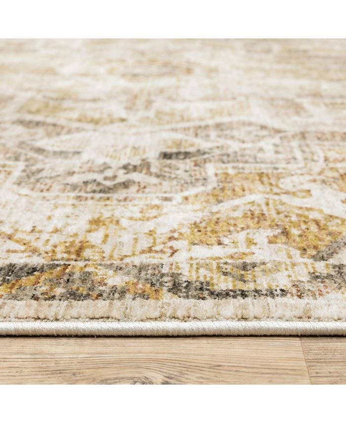 JHB Design Kumar Kum11 Gold And Ivory 6'7 X 9'6 Area Rug 6 JHB Design Kumar Kum11 Gold And Ivory 6'7 X 9'6 Area Rug - Image 4
