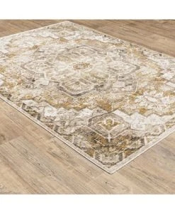 JHB Design Kumar Kum11 Gold And Ivory 6'7 X 9'6 Area Rug 17 JHB Design Kumar Kum11 Gold And Ivory 6'7 X 9'6 Area Rug -Chic Home Store 17382343 fpx