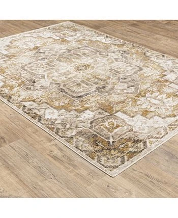 JHB Design Kumar Kum11 Gold And Ivory 6'7 X 9'6 Area Rug 9 JHB Design Kumar Kum11 Gold And Ivory 6'7 X 9'6 Area Rug - Image 7