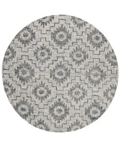 Safavieh Abstract 202 Ivory And Onyx 6' X 6' Round Area Rug