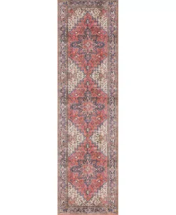 D Style Tovia TOV03 Red 2'3 X 7'7 Runner Rug