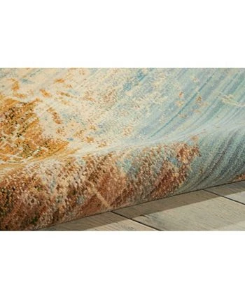 Nourison Rhapsody RH016 Ocean 5'6 X 8' Area Rug 4 Nourison Rhapsody RH016 Ocean 5'6 X 8' Area Rug - Image 2