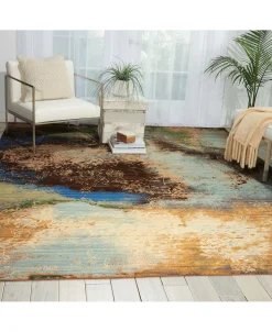 Nourison Rhapsody RH016 Ocean 5'6 X 8' Area Rug 10 Nourison Rhapsody RH016 Ocean 5'6 X 8' Area Rug -Chic Home Store 17512614 fpx
