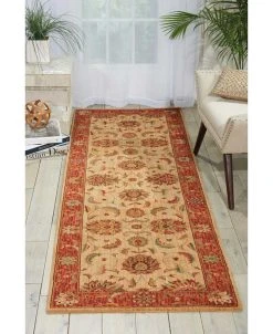 Nourison Living Treasures LI04 Ivory And Red 2'6 X 12' Runner Rug -Chic Home Store 17514468 fpx