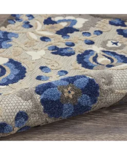 Nourison Aloha ALH17 Blue 2'3 X 12' Runner Rug -Chic Home Store 17514975 fpx