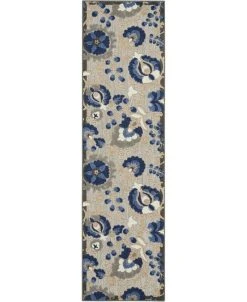Nourison Aloha ALH17 Blue 2'3 X 12' Runner Rug