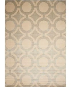 Nourison Luminance LUM01 Cream And Gray 7'6 X 10'6 Area Rug