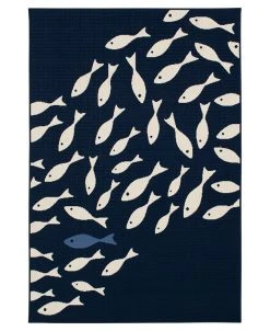 Northern Weavers Vera Swimming Fish 6'7 X 9'6 Area Rug