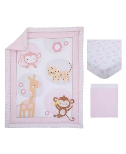 NoJo Sweet Jungle Friends Monkey, Cheetah And Giraffe With Polka Dots And Flowers Nursery Crib Bedding Set, 3 Piece 10 NoJo Sweet Jungle Friends Monkey, Cheetah And Giraffe With Polka Dots And Flowers Nursery Crib Bedding Set, 3 Piece -Chic Home Store 20289286 fpx