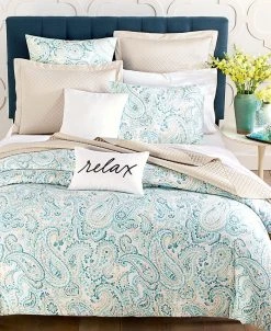 Charter Club Azure Paisley 3-Pc. Comforter Set, King, Created For Macy's