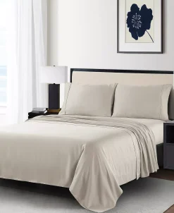 Anne Klein Reverie Cotton Under 200-Thread Count 4 Piece Queen Solid Sheet Set -Chic Home Store 21771449 fpx