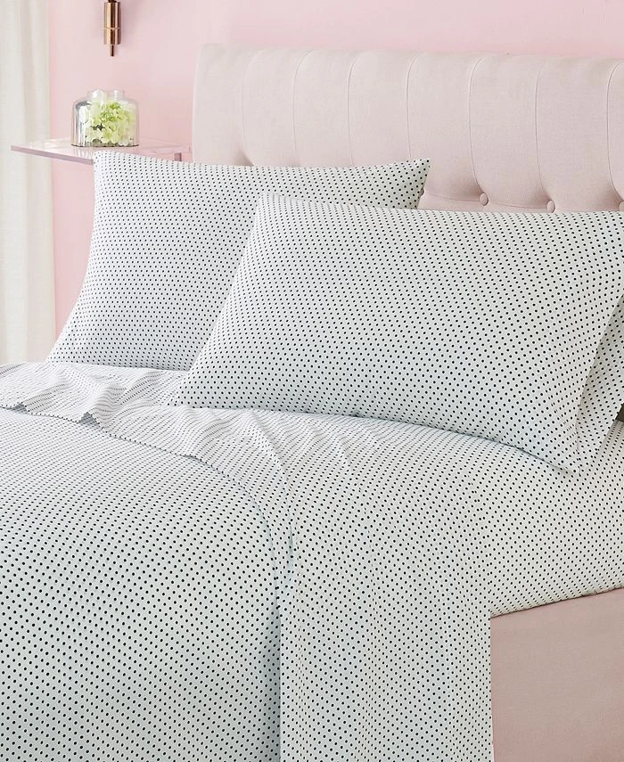 Kate Spade New York Dinner Dot Printed 3-Pc. Sheet Set, Twin 3 Kate Spade New York Dinner Dot Printed 3-Pc. Sheet Set, Twin