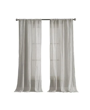 French Connection Arter Crushed Semi-Sheer Rod Pocket Window Panel Pair, 63 X 50 9 French Connection Arter Crushed Semi-Sheer Rod Pocket Window Panel Pair, 63 X 50 - Image 7