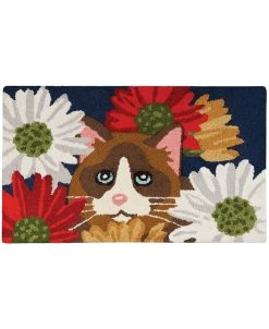 Nourison Cat With Daisies Hand Hooked Accent Rug, 18 X 30