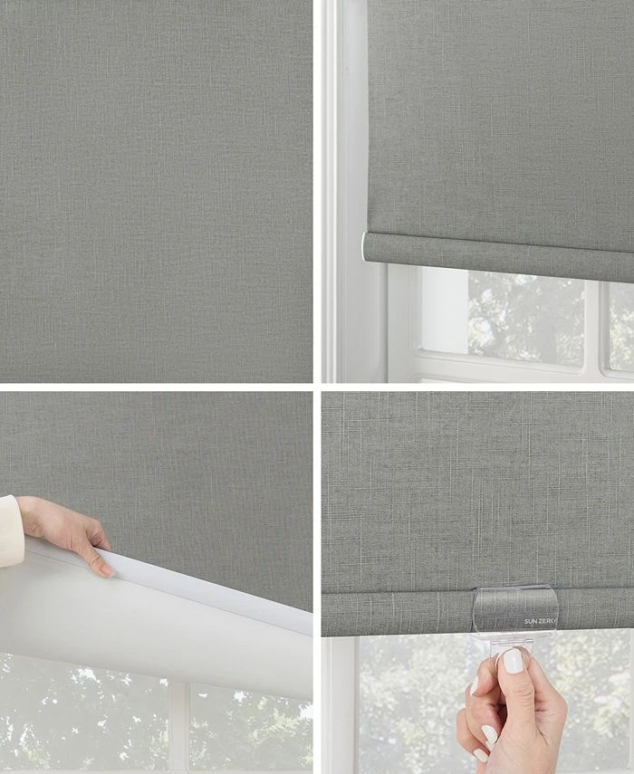 Sun Zero Everly Slub Texture 100% Blackout Cordless Roller Shade, 72 X 23 6 Sun Zero Everly Slub Texture 100% Blackout Cordless Roller Shade, 72 X 23 - Image 4