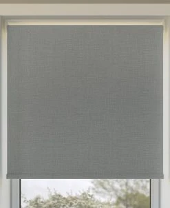 Sun Zero Everly Slub Texture 100% Blackout Cordless Roller Shade, 72 X 23