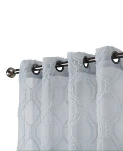 Jessica Simpson Everyn Sheer Embellished Grommet Window Curtain Panel Pair With Tiebacks, 52 X 84 -Chic Home Store 22401990 fpx