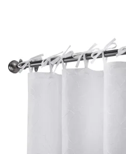 Jessica Simpson Nora Embroidery Sheer Tie Top Window Curtain Panel Pair With Tiebacks, 38 X 96 -Chic Home Store 22402142 fpx