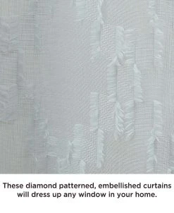 French Connection Ankie Embellished Sheer Tab Top Window Curtain Panel Pair With Tiebacks, 38 X 96 -Chic Home Store 22402161 fpx