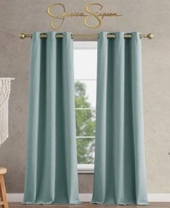 Jessica Simpson Faye Textured Blackout Grommet Window Curtain Panel Pair With Tiebacks, 38 X 84 -Chic Home Store 22402217 fpx