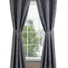 Jessica Simpson Groovy Paisley Textured Blackout Grommet Window Curtain Panel Pair With Tiebacks Collection -Chic Home Store 22402340 fpx