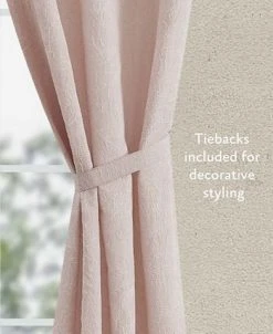 Jessica Simpson Groovy Paisley Textured Blackout Grommet Window Curtain Panel Pair With Tiebacks, 38 X 96 -Chic Home Store 22402392 fpx