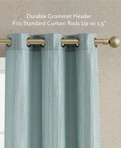 Jessica Simpson Lola Textured Light Filtering Grommet Window Curtain Panel Pair With Tiebacks, 38 X 84 -Chic Home Store 22402403 fpx
