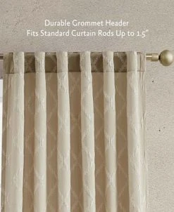 Jessica Simpson Lynee Textured Diamond Patterned Blackout Back-Tab Window Curtain Panel Pair With Tiebacks, 52 X 84 18 Jessica Simpson Lynee Textured Diamond Patterned Blackout Back-Tab Window Curtain Panel Pair With Tiebacks, 52 X 84 -Chic Home Store 22402495 fpx