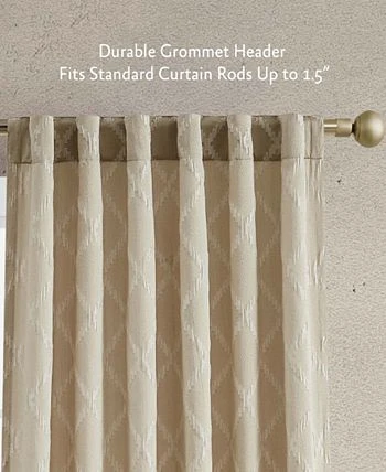 Jessica Simpson Lynee Textured Diamond Patterned Blackout Back-Tab Window Curtain Panel Pair With Tiebacks, 52 X 84 8 Jessica Simpson Lynee Textured Diamond Patterned Blackout Back-Tab Window Curtain Panel Pair With Tiebacks, 52 X 84 - Image 6