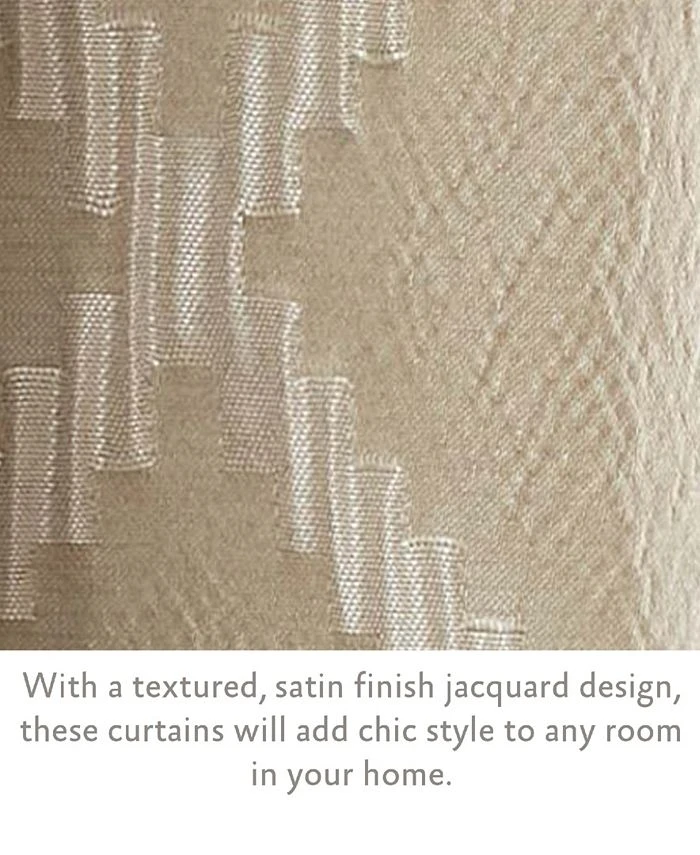 Jessica Simpson Lynee Textured Diamond Patterned Blackout Back-Tab Window Curtain Panel Pair With Tiebacks, 52 X 84 6 Jessica Simpson Lynee Textured Diamond Patterned Blackout Back-Tab Window Curtain Panel Pair With Tiebacks, 52 X 84 - Image 4