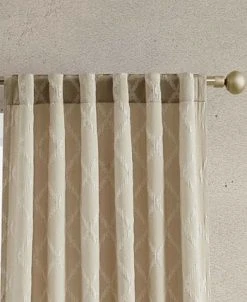 Jessica Simpson Lynee Textured Diamond Patterned Blackout Back-Tab Window Curtain Panel Pair With Tiebacks, 52 X 96 -Chic Home Store 22402512 fpx