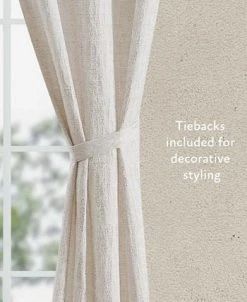 Jessica Simpson Tallulah Textured Blackout Grommet Window Curtain Panel Pair With Tiebacks, 38 X 84 -Chic Home Store 22402567 fpx