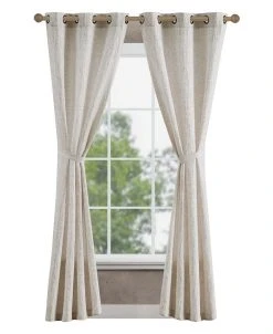 Jessica Simpson Tallulah Textured Blackout Grommet Window Curtain Panel Pair With Tiebacks, 38 X 84