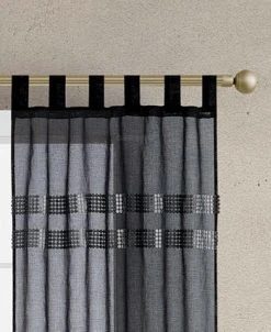 Jessica Simpson Milly Bling Sheer Tab Top Window Curtain Panel Pair With Tiebacks, 38 X 63 21 Jessica Simpson Milly Bling Sheer Tab Top Window Curtain Panel Pair With Tiebacks, 38 X 63 -Chic Home Store 22402594 fpx