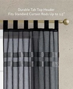 Jessica Simpson Milly Bling Sheer Tab Top Window Curtain Panel Pair With Tiebacks, 38 X 84 19 Jessica Simpson Milly Bling Sheer Tab Top Window Curtain Panel Pair With Tiebacks, 38 X 84 -Chic Home Store 22402602 fpx